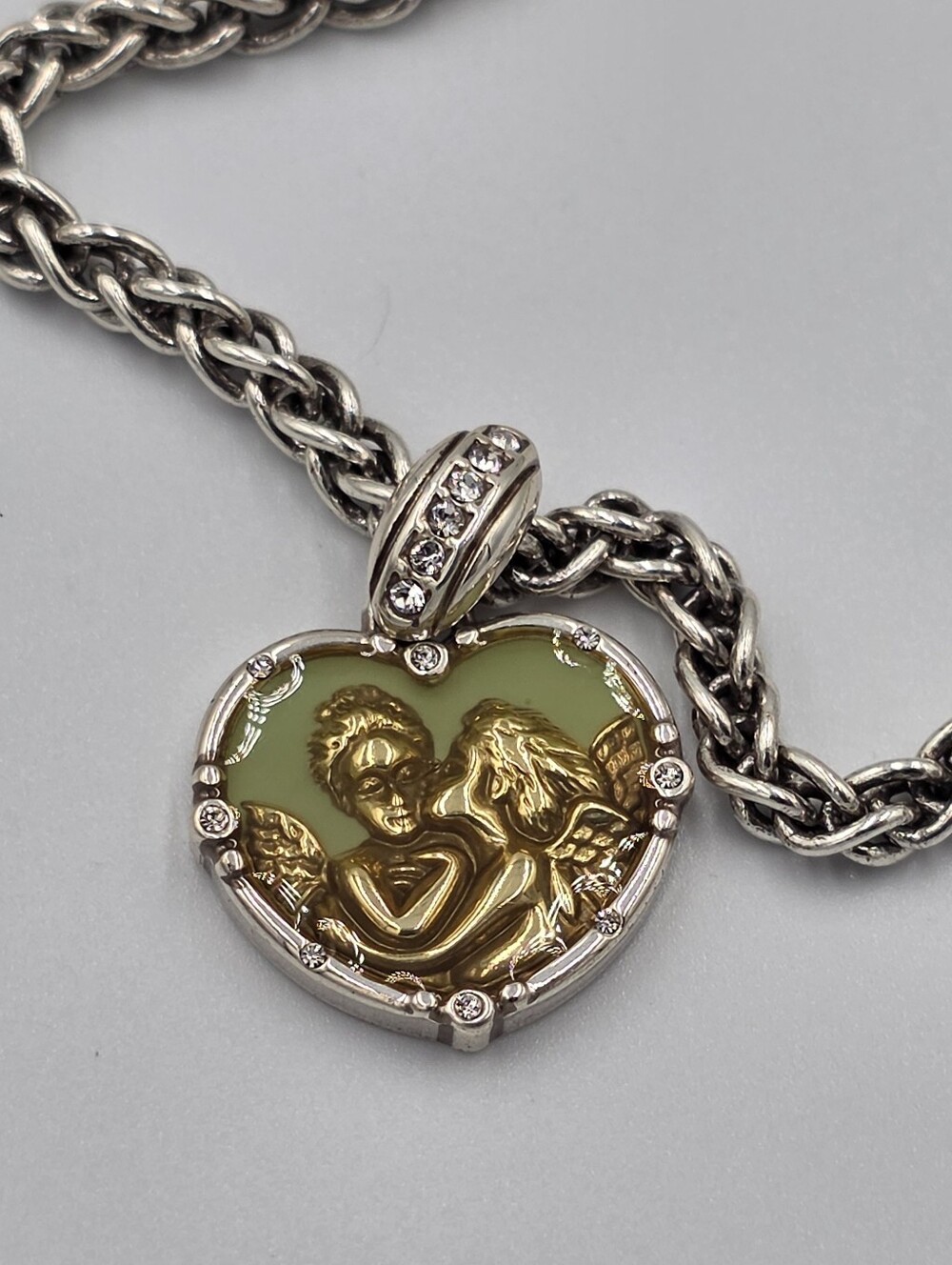 Brighton silver "Divine Love" charm bracelet heart pendant Love Divinely New